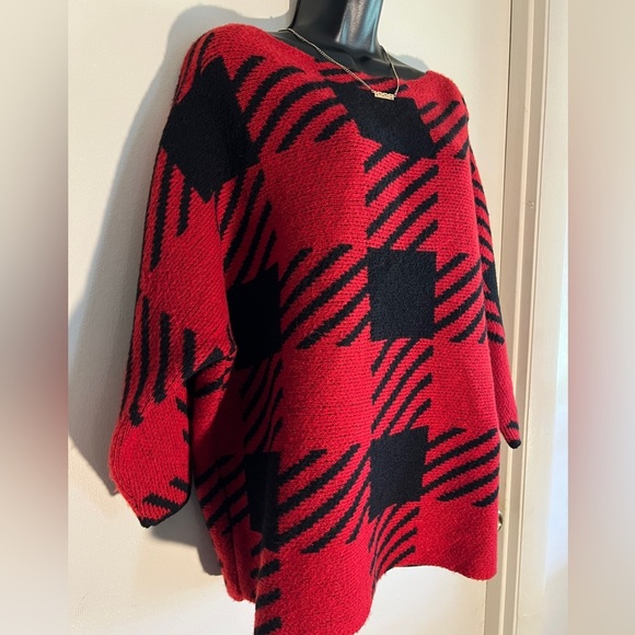 Red and Black Plaid Sweater - Plus Size 2X NWT - Picture 3 of 3